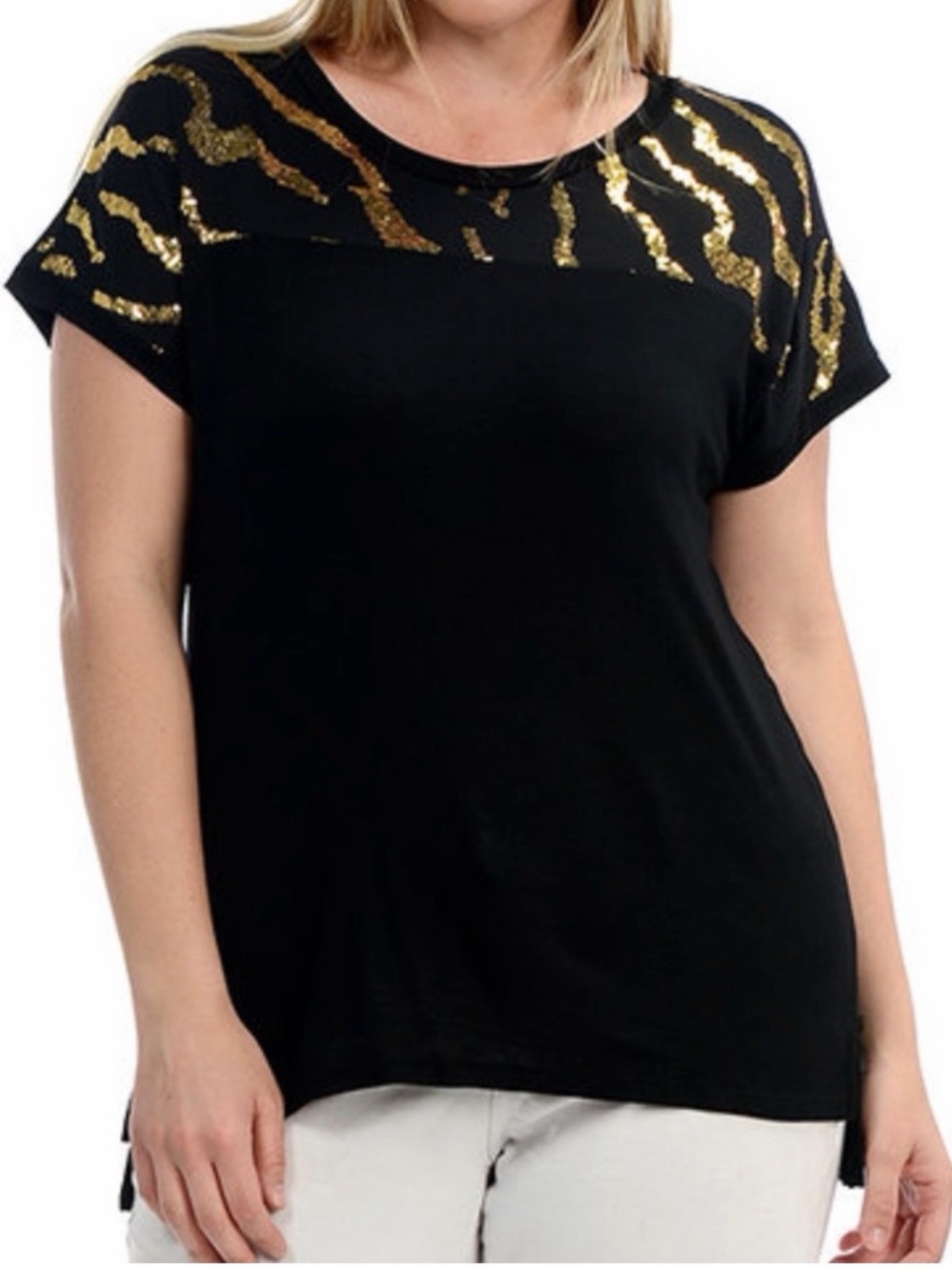Bellino Gold Sequined Top NWT